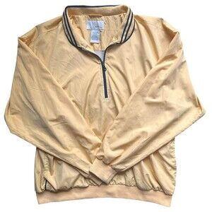 Vintage ease Athleticwear 1/4 Zip Windbreaker Large Yellow Casual Sportswear Y2K